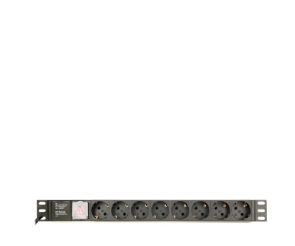 Listwa zasilająca GEMBIRD rack (PDU), 8 gniazd typ Schuko, 1U, 10A, wtyk C14 3m EG-PDU-014-C14